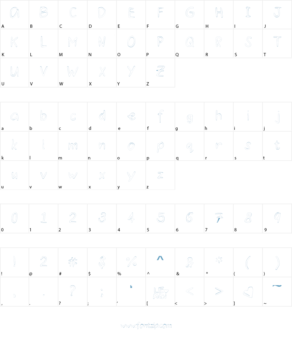 SugarLemonade Font Character